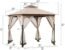 Sunjoy 9.5 ft. x 9.5 ft. Gazebo with 2-Tier Canopy Roof, Steel Frame Soft top Gazebo with Ceiling Hook and Mosquito Netting, Tan and Brown