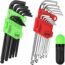 SWANLAKE 27PCS Allen Wrench Set, Hex Key Set Long Arm Ball End Hex Wrench Set, Inch/Metric T Handle Allen Wrench Set