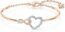 Swarovski Infinity Heart Women's Bangle Bracelet with a Rose-Gold Tone Plated Bangle, Clear Swarovski Crystals and Lobster Clasp