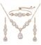 SWEETV 3 Pack Cubic Zirconia Bridal Jewelry Sets for Wedding, Crystal Necklace Dangle Earring Bracelet Jewelry Sets for Women, Rose Gold Prom Costume Jewelry Gifts