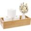 BOZUR Natural Bamboo Vanity Tray for Bathroom, Counter and Toilet - Slip-Resistant Bathroom Decor Box - Wooden Toilet Paper Basket - Guest Bathroom Essentials - 15'' x 6'' x 3''