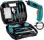 ALEAPOW 124PCS 4V Cordless Screwdriver Tool Kit Set, 6+1 Torque Setting, Adjustable 3 Position, 4Nm Electric Screwdriver, Flexible Shaft, Hand Tool Kit for Home with Storage Toolbox