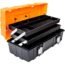 Torin 17-Inch Plastic Tool Box,3-Tiers Multi-Function Storage Portable Toolbox Organizer, Black/Orange ATRJH-3430T