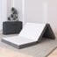 BedStory Tri Folding Mattress with Carry Bag, Foldable Pain-Relief Mattress with Washable Cover, Bamboo Charcoal Infused Foam Trifold Mattress Topper Floor Mat Non-Slip Portable Bed, Twin Size 4 Inch