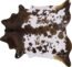 Tricolor Brazilian Cowhide Area Rug, Cowskin Leather Hide for Home Living Room Size XL Approximately 7 to 8 feet Long x 6 to 7 feet Wide (XL) by Pergamino