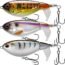TRUSCEND Topwater Fishing Lures, Plopper Fishing Lure, Plopping Minnow with Floating Rotating Tail, Topwater Surface Crankbait Lures for Bass Trout Pike Perch, Hard Bass Whopper Lure Kit
