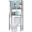 UDEAR 3 Shelf Bathroom Space Saver,Over The Toilet Rack,Bathroom Corner Stand Storage Organizer Accessories,The Washing Machine,with Hanging Rod,Bathroom Tower Shelf,Black