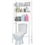 UDEAR 3 Shelf Bathroom Space Saver,Over The Toilet Rack,Bathroom Corner Stand Storage Organizer Accessories,The Washing Machine,with Hanging Rod,Bathroom Tower Shelf,Black