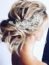 Latious Silver Flower Bride Wedding Hair Vine Crystal Bridal Hair Piece Rhinestone Hair Accessories Leaf Hair Jewelry for Women and Girls(5.5Inches) (A-Silver)