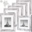 upsimples 8x10 Picture Frame Distressed White with Real Glass, Display Pictures 5x7 with Mat or 8x10 Without Mat, Multi Photo Frames Collage for Wall or Tabletop Display, Set of 6