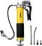 UTOOL Grease Gun, 7000 PSI Heavy Duty Pistol Grip Grease Gun Set with 14 oz Load, 18 Inch Spring Flex Hose, 2 Working Coupler, 2 Extension Rigid Pipe and 1 Sharp Type Nozzle Included, Yellow