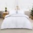 3 Pieces Bedding Duvet Cover Set, Pinch Pleated Queen Duvet Cover, Pintuck Comforter Quilt Cover with 2 Pillow Shams-Pink