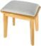 famobay Vanity Stool, Natural Wood Framed Dark Grey Fabric Padded Cushioned Makeup Seat with Solid Wood Legs, Comfortable Piano Natural darkgrey