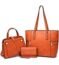 Vansarto Handbags for Women Large Tote Bag Top Handle Satchel Crossbody Shoulder Bag 3pcs Purse Set (Orange)