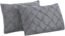 Vaulia Lightweight Soft Microfiber Pillow Shams, Well Crafted Pinch Pleat, King Size (20x36) Grey Color Set of 2