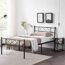 VECELO Metal Platform Bed Frame Mattress Foundation with Headboard & Footboard/Firm Support & Easy Set up Structure, Queen, Black