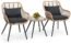 Yangming 3 Piece Patio Furniture Outdoor Conversation Bistro Set with Tempered Coffee Table and Wicker Chairs for Garden Balcony Backyard Yard Poolside, Green