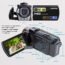 Video Camera Camcorder Digital Camera Recorder kicteck Full HD 1080P 15FPS 24MP 3.0 Inch 270 Degree Rotation LCD 16X Zoom Camcorder with 2 Batteries(604s)