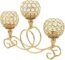 VINCIGANT Gold Crystal Candle Holders,3-Candle Candelabras,Mother's Day Dinning Room Table Centerpiece, Wedding Living Room Decorations,（Gifts Boxed）