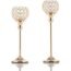 VINCIGANT Gold Crystal Candle Holders,3-Candle Candelabras,Mother's Day Dinning Room Table Centerpiece, Wedding Living Room Decorations,（Gifts Boxed）