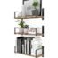 Wallniture Toledo Floating Bookshelf Set of 3, Wood Floating Shelves for Wall Storage, 36