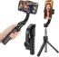 Gimbal Stabilizer for Smartphone with Extendable Selfie Stick and Tripod, 1-Axis Multifunction Remote 360°Automatic Rotation, Auto Balance for iPhone/Android
