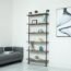 Industrial Pipe Shelves Rustic Wood Ladder Bookshelf Wall Mounted Shelf for Living Room Decor and Storage