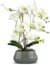 White Orchid Artificial Flowers with Gray Vase Large Silk Faux Phalaenopsis Flowers for Dining Room Table Floral Centerpieces Indoor Decoration