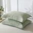 WINLIFE 100 Cotton Quilted Pillow Sham Floral Printed Pillow Cover Sage Green, Standard Size, 20 x 26 Inch
