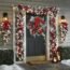 Wujijia Christmas Wreath, Christmas Porch Sign Set, Red Xmas Hanging Decorations, Silver Snowflake Wreath Christmas Flower Ring Day Decorations Red White Holiday Trim, Hanging Christmas Collection