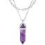 XIANNVXI Amethyst Crystal Necklace Reiki Healing Crystal Stone Point Pendant Necklaces Tree of Life Wire Wrapped Natural Spiritual Hexagonal Gemstone Quartz Necklace Jewelry for Women Girls