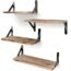 YGEOMER Floating Shelves, Set of 4 Rustic Wood Shelves, Wall Mounted Shelf for Wall, Bedroom, Living Room, Bathroom and Plants (Carbonized Black)