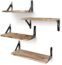 YGEOMER Floating Shelves, Set of 8, Rustic Wall Shelves, Wood Floating Shelf for Bedroom, Living Room, Book and Bathroom（Carbonized Black）