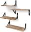 YGEOMER Floating Shelves, Set of 4 Rustic Wood Shelves, Wall Mounted Shelf for Wall, Bedroom, Living Room, Bathroom and Plants (Carbonized Black)
