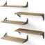YGEOMER Floating Shelves, Set of 8, Rustic Wall Shelves, Wood Floating Shelf for Bedroom, Living Room, Book and Bathroom（Carbonized Black）