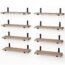 YGEOMER Floating Shelves, Set of 8, Rustic Wall Shelves, Wood Floating Shelf for Bedroom, Living Room, Book and Bathroom（Carbonized Black）