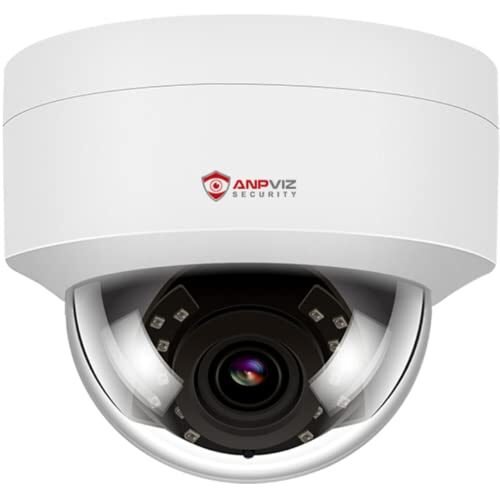 Anpviz Cámara domo IP PoE de 4 MP con micrófono/audio, cámara de seguridad IP para exteriores