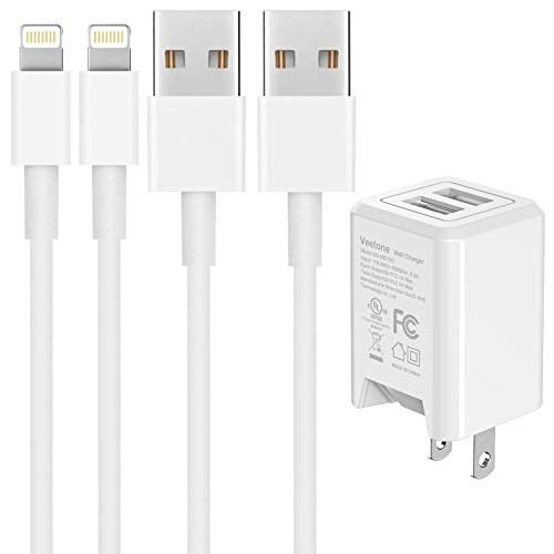 [Apple MFi certificado] Cargador iPhone, paquete de 2 unidades de 5.9 ft Lightning