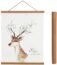 Magnetic Poster Hanger Frame, Light Wood Wooden Magnet Canvas Artwork Print Dowel Poster Hangers for 10x14 10x16 10x20 Frames Hanging Kit (Walnut, 10