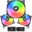 ASIAHORSE WD-001 120mm 5V ARGB Motherboard 12 Addressable LED 9 Blades Hydraulic Bearing White Case/Radiator Fan (3 Pack-Black)