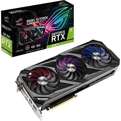 ASUS ROG Strix NVIDIA GeForce RTX 3060 Ti V2 OC Edition Tarjeta gráfica para juegos (PCIe 4.0, 8GB GDDR6, LHR)