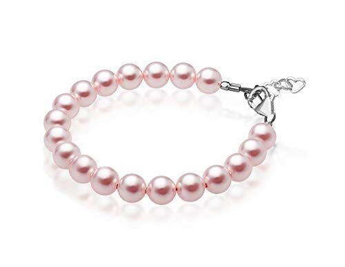 Baby Crystals Delicadas pulseras de plata de ley para niñas con rosalina