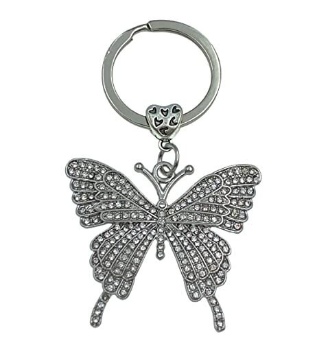 Beckham Village Llavero con dije de mariposa de diamantes de imitación