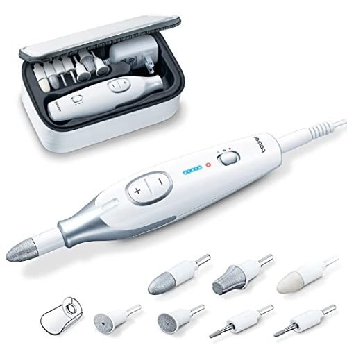 Beurer MP42 – Taladro de uñas, 7 en 1 con brocas de zafiro fuerte, lima de uñas eléctrica y amortiguador de uñas