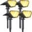 Biling Solar Spot Lights Outdoor, 28 LEDs 2-in-1 Bright Solar Outdoor Lights Landscaping Spotlights, IP67 Waterproof Solar Powered Spot Lights for Yard Garden Pathway (Warm White 4pack)