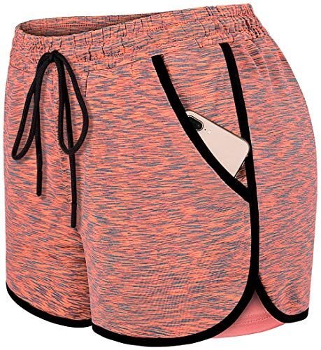 Blevonh Pantalones cortos de yoga 2 en 1 para correr y entrenar