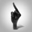 Blowind Black Polyresin Hand Gesture Desk Statues Finger Sculpture Decor - Black Personality Finger Gifts for Family and Friends (Personality-Black)…