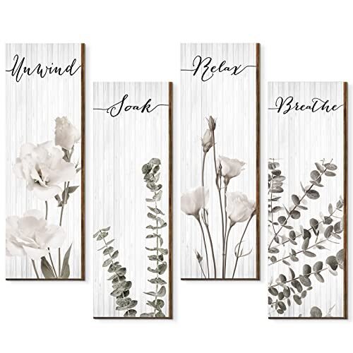 Decoración de pared de baño botánica bohemia para relajarse y respirar en la pared