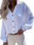 Womens Business Casual Tops V Neck Fall Long Puff Sleeve Blouses for Women