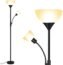 BoostArea Floor Lamp, Standing Lamp, 9W LED Torchiere Floor Lamp with 4W Adjustable Reading Lamp, 3000K Energy-Saving LED Bulbs, 3 Way Switch, 50,000hrs Lifespan, Floor Lamps for Living Room, Office